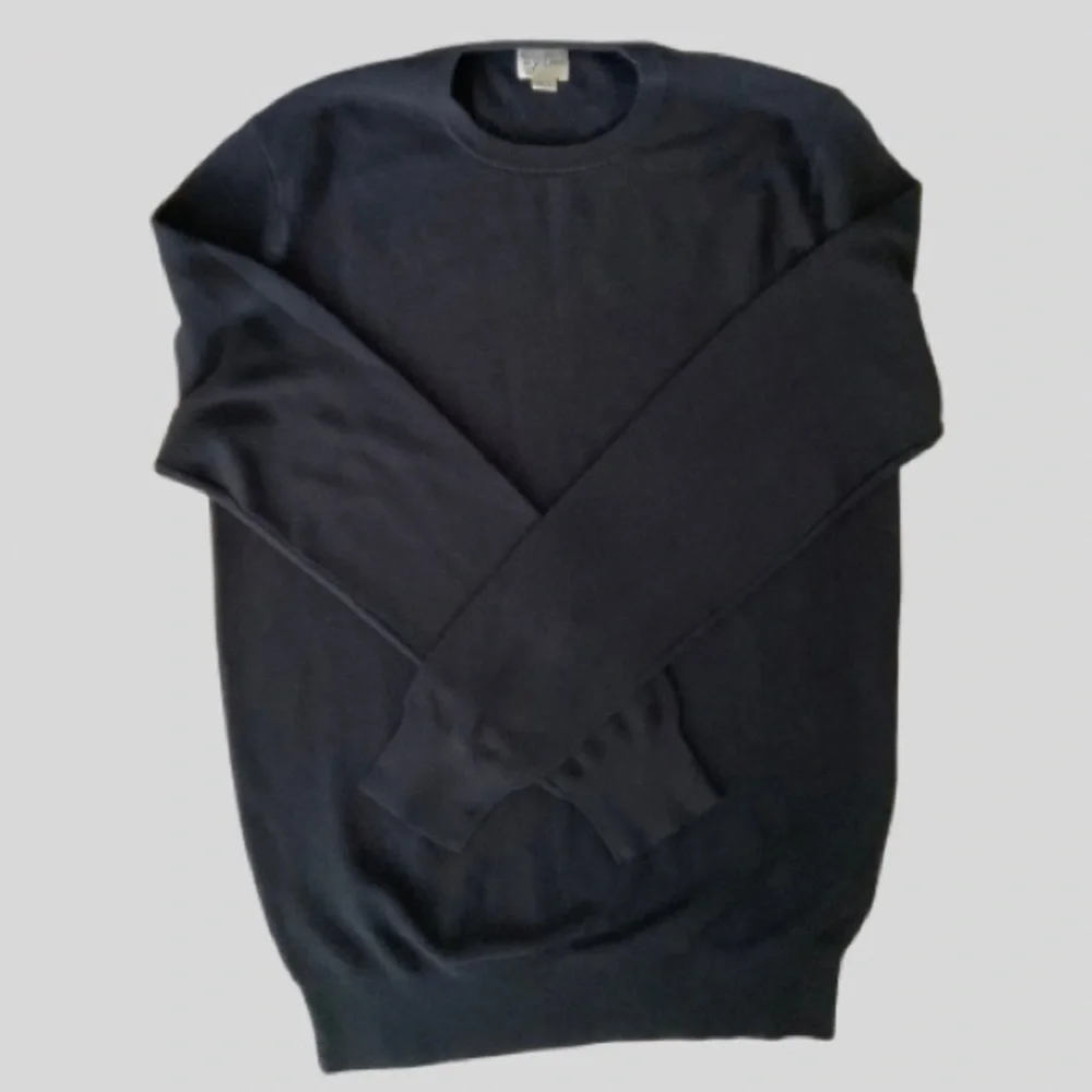 J. Crew Cotton Crewneck Sweater in Garter Stitch Black Size MT NWOT, Preppy - Picture 2 of 14